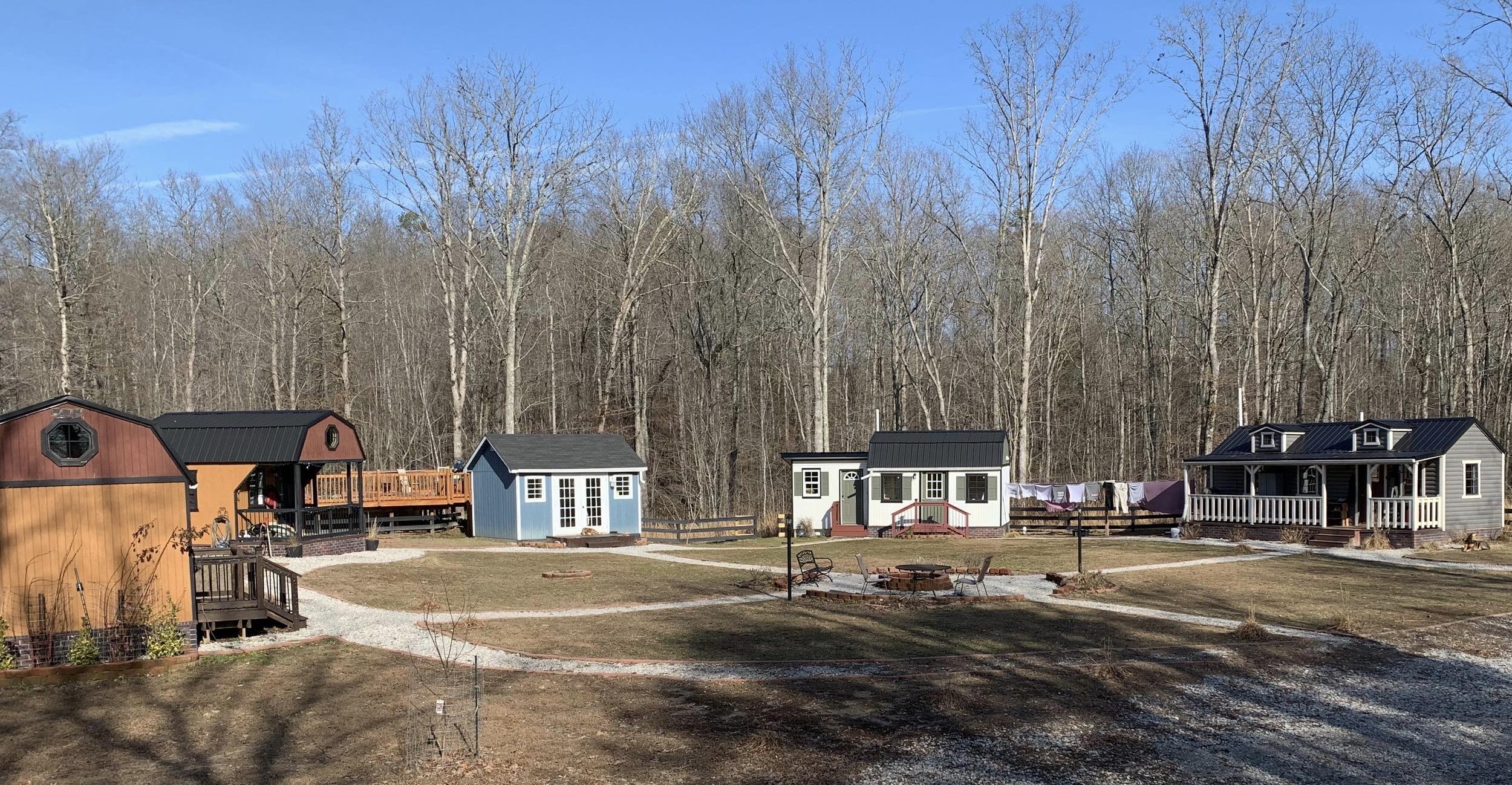 This family built a private tiny-house village where the kids each have their own homes